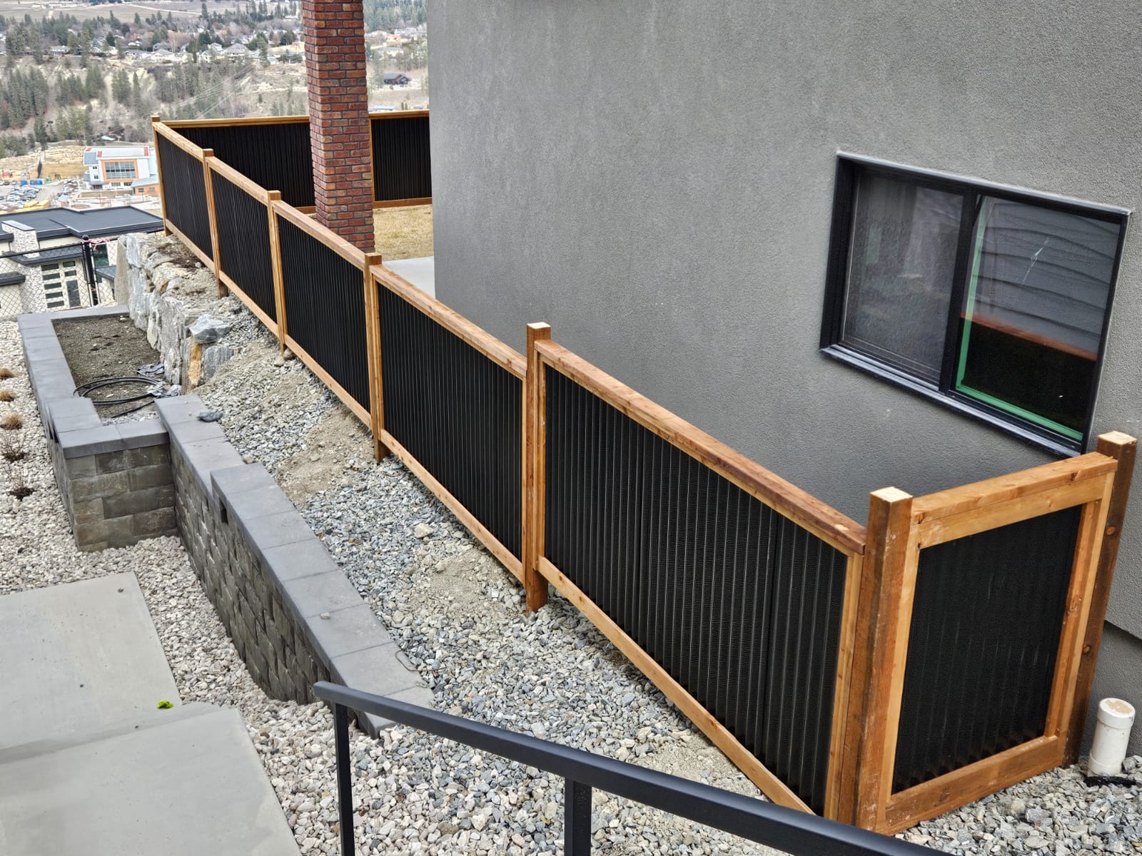 Corrugated Metal Privacy Fence Panels – Treated Wood Frame - Image 73