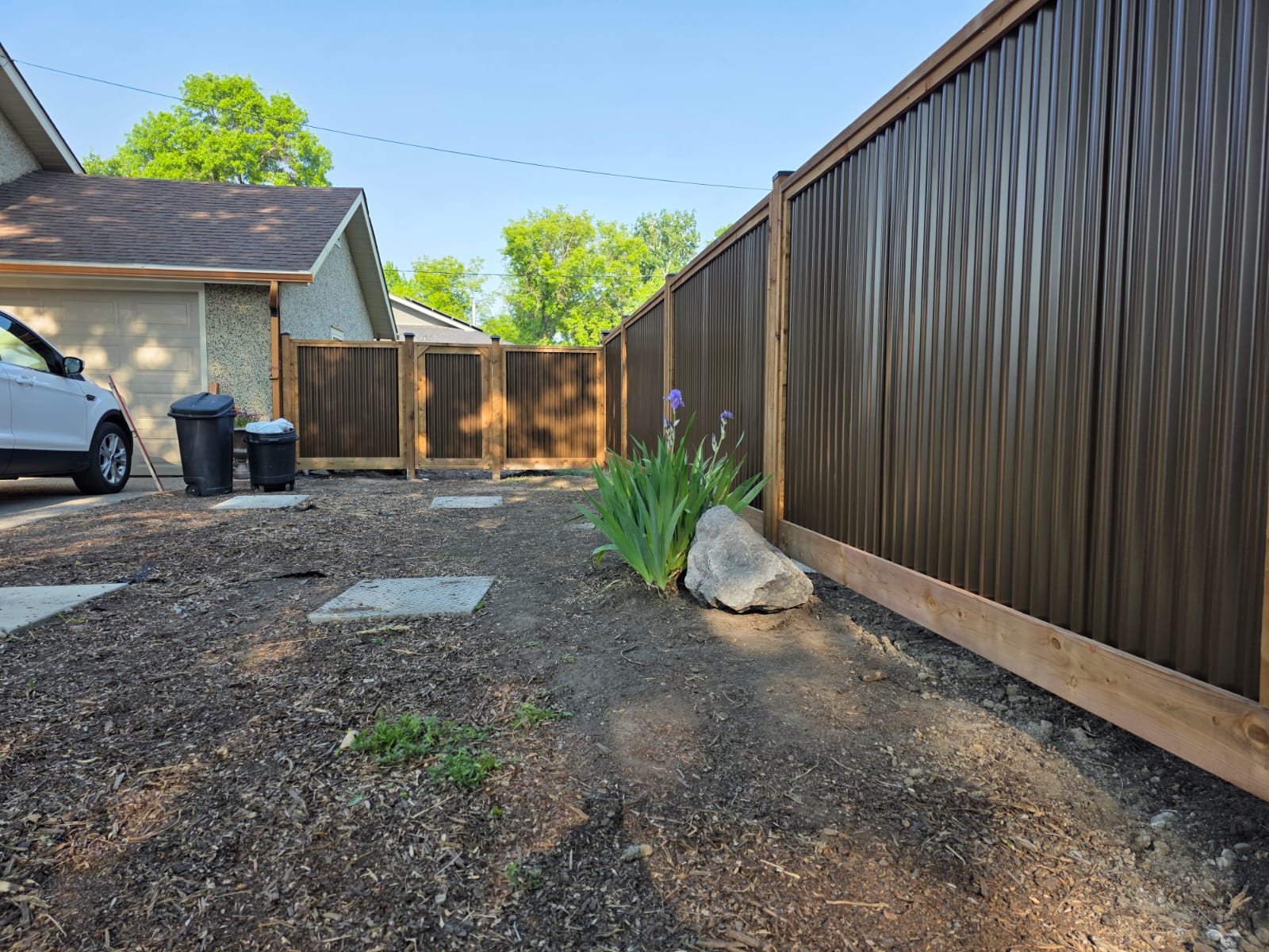 Corrugated Metal Privacy Fence Panels – Treated Wood Frame - Image 81
