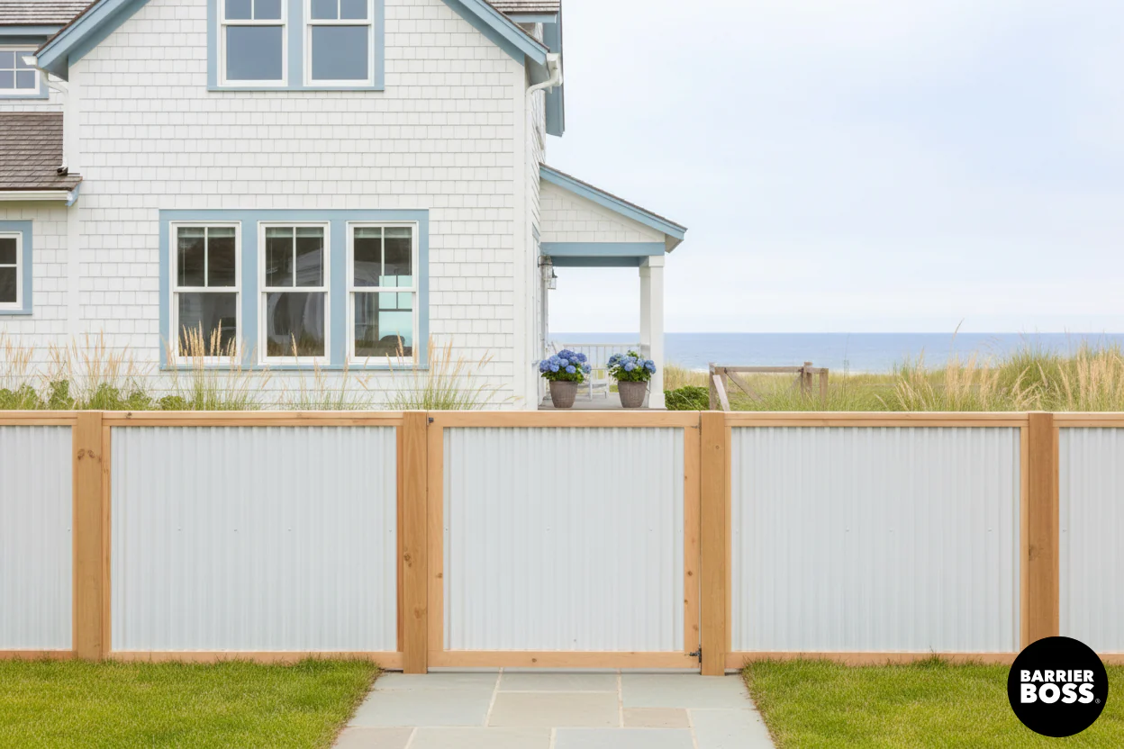 DIY Corrugated Metal Privacy Fence Kit - Cedar Wood Frame - Image 23