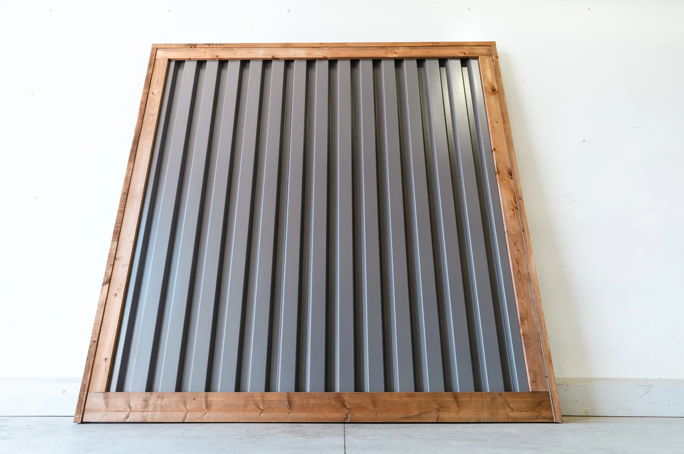 Ribbed Metal Privacy Fence Panels - Treated Wood Frame - Image 17