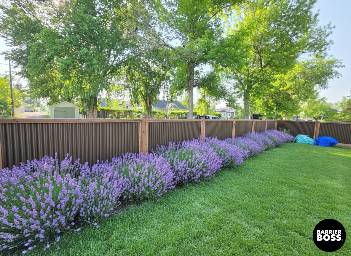 Corrugated Metal Privacy Fence Panels – Treated Wood Frame - Image 47