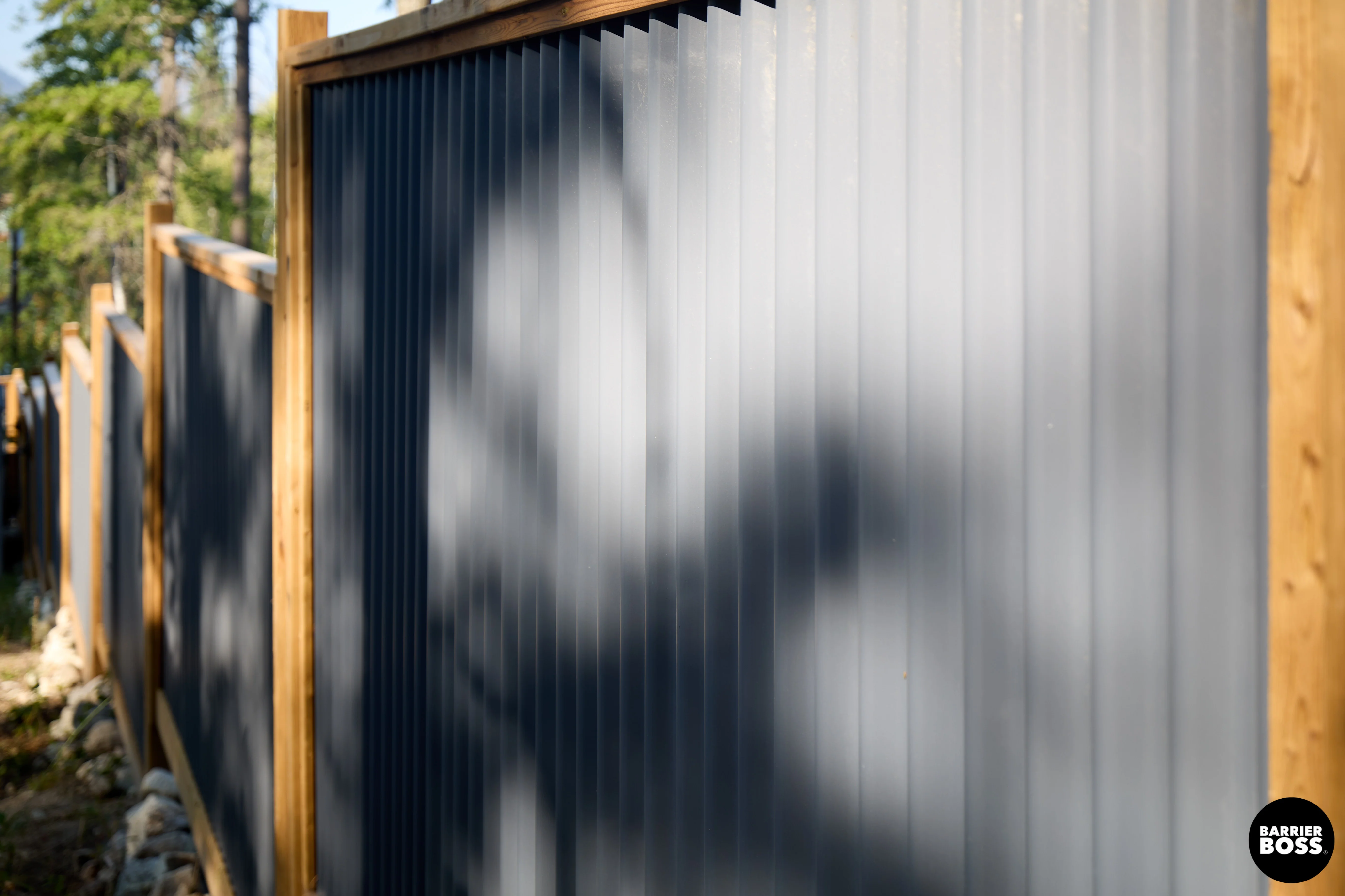 Corrugated Metal Privacy Fence Panels – Treated Wood Frame - Image 35