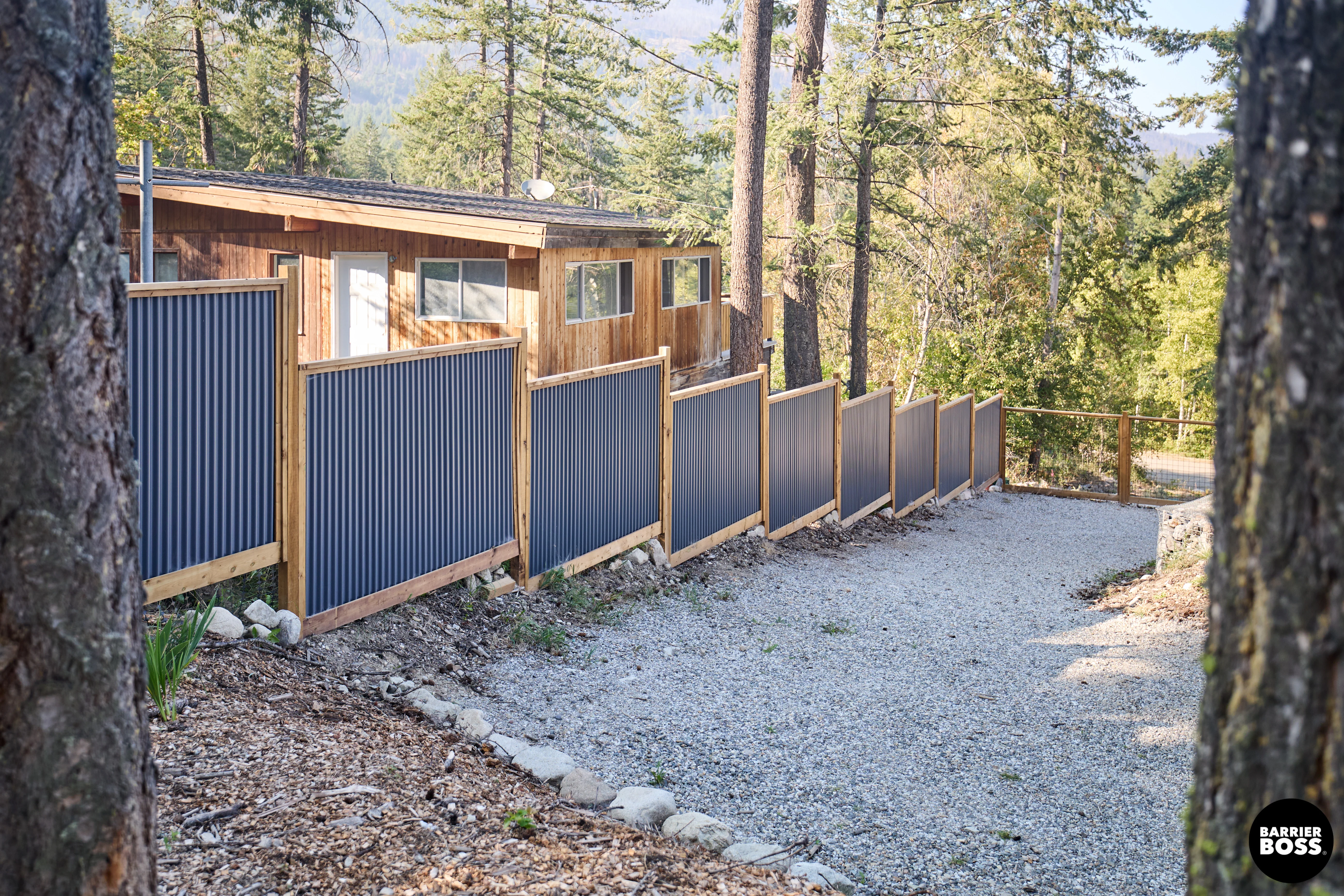 Corrugated Metal Privacy Fence Panels – Treated Wood Frame - Image 50