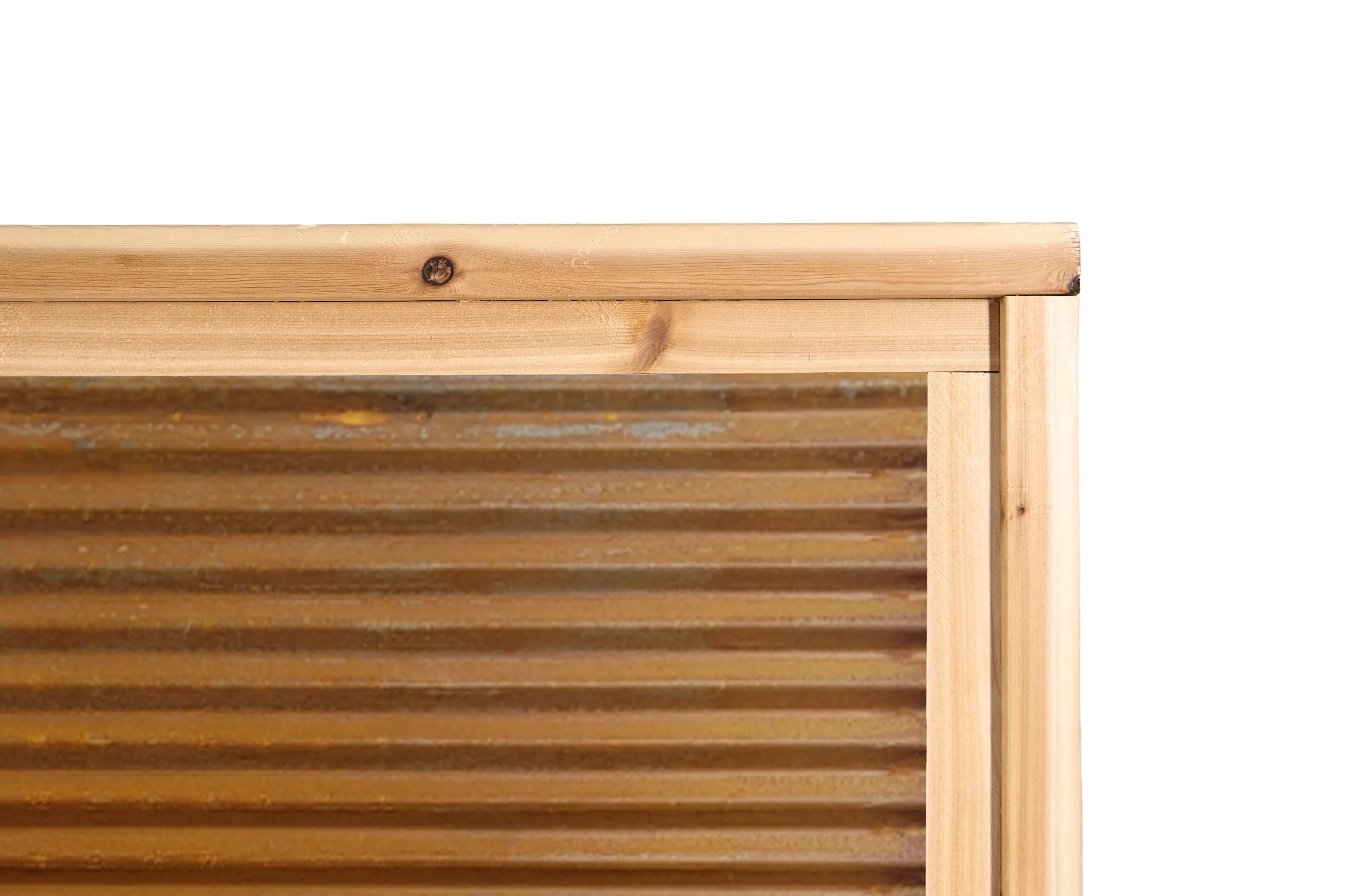 DIY Corrugated Metal Privacy Fence Kit - Cedar Wood Frame - Image 24